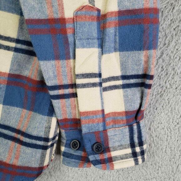LL Bean Shirt Men’s Blue Plaid Flannel Long Sleeve Button Down Size Large L - Picture 7 of 11